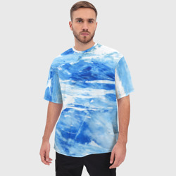 Мужская футболка oversize 3D Акварельное море - фото 2