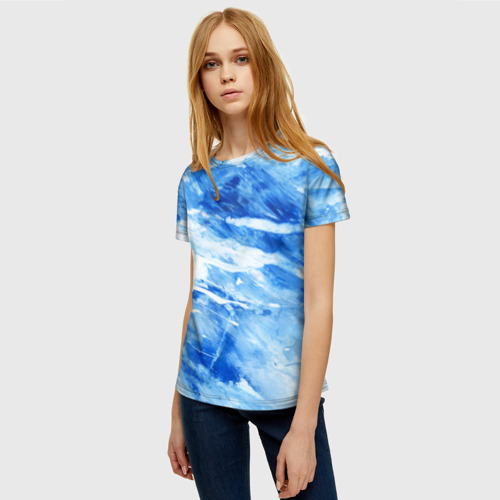 Женская футболка 3D Акварельное море, цвет 3D печать - фото 3