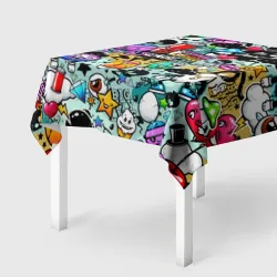 Скатерть 3D Яркий стикерпак граффити