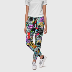 Женские брюки 3D Яркий стикерпак граффити - фото 2