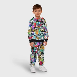 Детский костюм с толстовкой 3D Яркий стикерпак граффити - фото 2