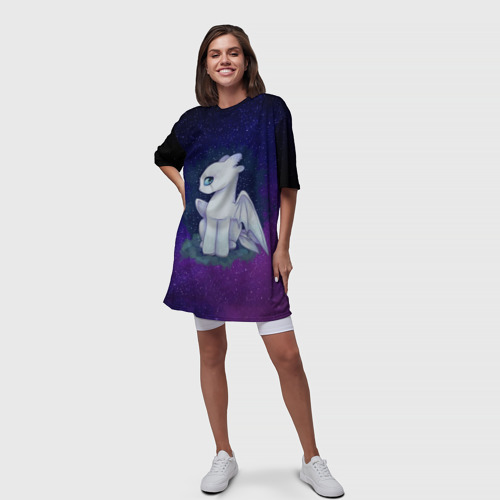 Платье-футболка 3D Как приручить дракона, цвет 3D печать - фото 5