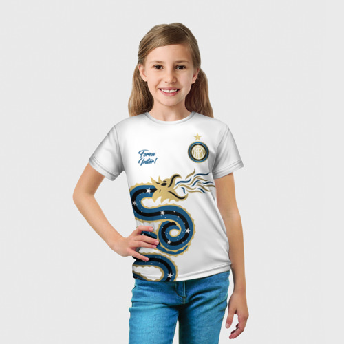 Детская футболка 3D с принтом Интер Милан, вид сбоку #3