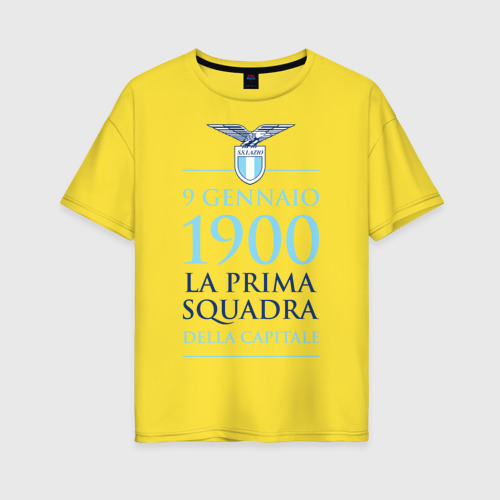 Женская футболка хлопок Oversize Лацио, цвет желтый