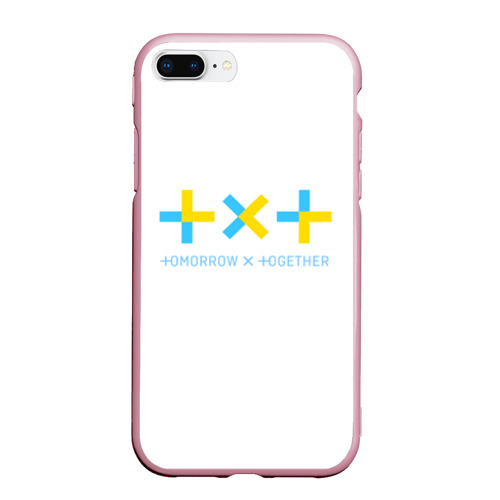 Чехол для iPhone 7Plus/8 Plus матовый Tomorrow X together TXT, цвет розовый