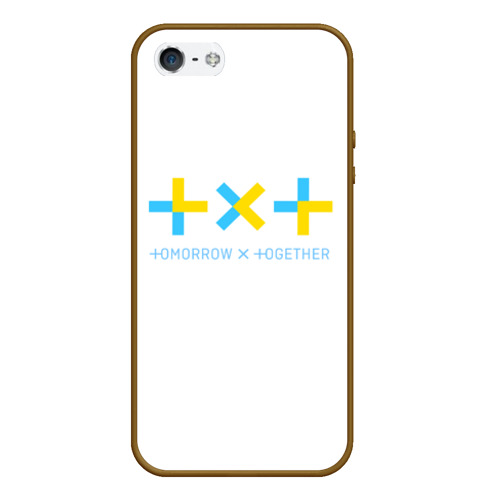 Чехол для iPhone 5/5S матовый Tomorrow X together TXT, цвет коричневый