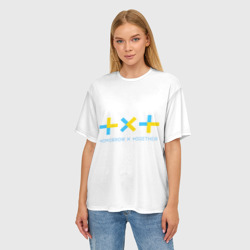 Женская футболка oversize 3D Tomorrow X together TXT - фото 2