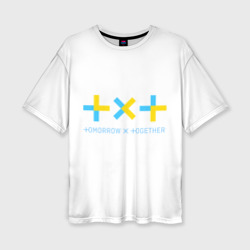 Женская футболка oversize 3D Tomorrow X together TXT