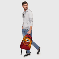 Рюкзак с принтом Рома для любого человека, вид спереди №5. Цвет основы: белый