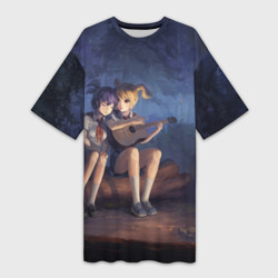 Платье-футболка 3D Бесконечное лето: Лена и Алиса