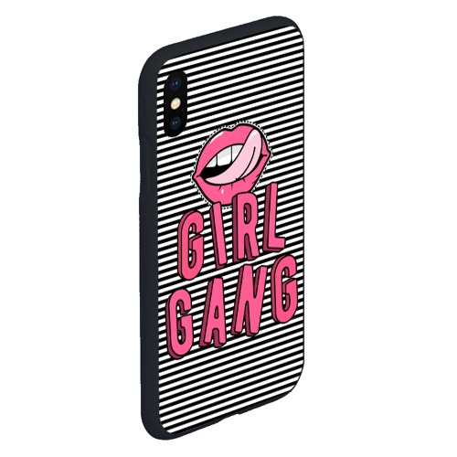 Чехол для iPhone XS Max матовый Girl gang, цвет черный - фото 3