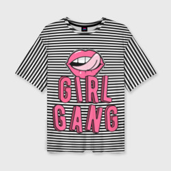 Женская футболка oversize 3D Girl gang