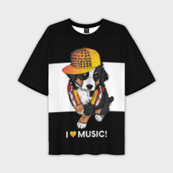 Мужская футболка oversize 3D I like music