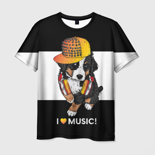 Мужская футболка 3D I like music, цвет 3D печать
