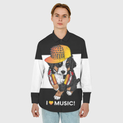 Мужская рубашка oversize 3D I like music - фото 2