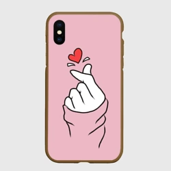 Чехол для iPhone XS Max матовый Я тебя люблю - корейское сердечко