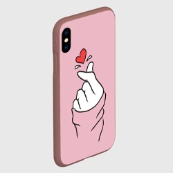 Чехол для iPhone XS Max матовый Я тебя люблю - корейское сердечко - фото 2