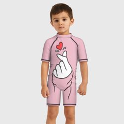 Детский купальный костюм 3D Я тебя люблю - корейское сердечко - фото 2