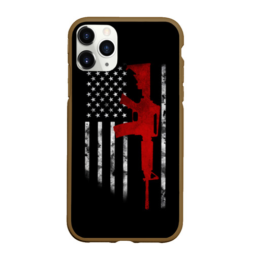 Чехол для iPhone 11 Pro Max матовый с принтом American Patriot, вид спереди #2