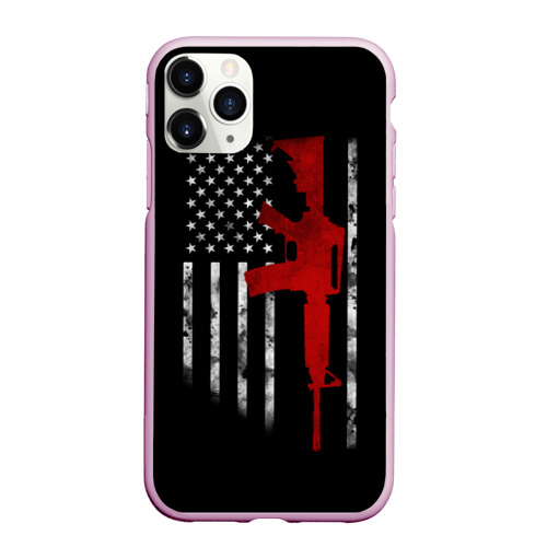 Чехол для iPhone 11 Pro Max матовый American Patriot, цвет розовый