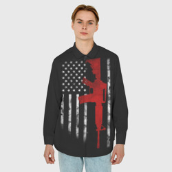 Мужская рубашка oversize 3D American Patriot - фото 2