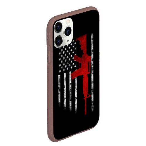 Чехол для iPhone 11 Pro Max матовый с принтом American Patriot, вид сбоку #3