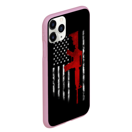 Чехол для iPhone 11 Pro Max матовый American Patriot, цвет розовый - фото 3