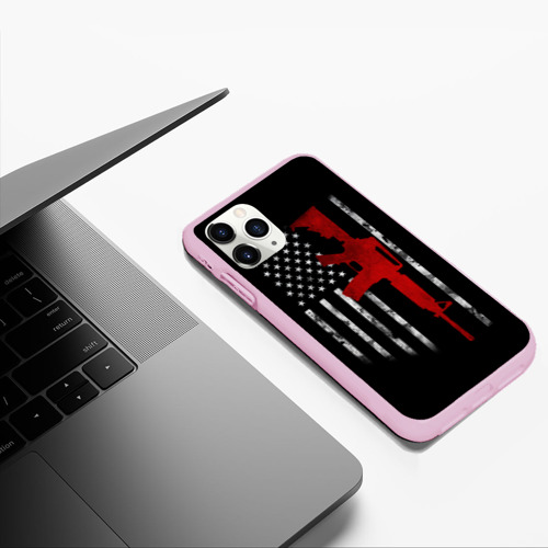 Чехол для iPhone 11 Pro Max матовый American Patriot, цвет розовый - фото 5