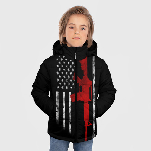 Зимняя куртка для мальчиков 3D American Patriot, цвет черный - фото 3