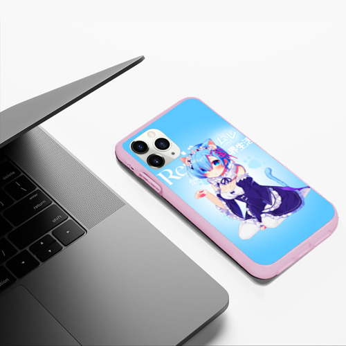 Чехол для iPhone 11 Pro Max матовый Re:Zero. Рем, цвет розовый - фото 5