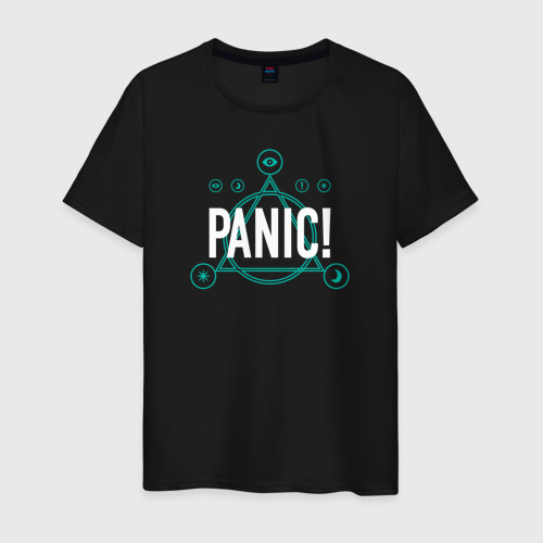 Мужская футболка хлопок Panic!, цвет черный