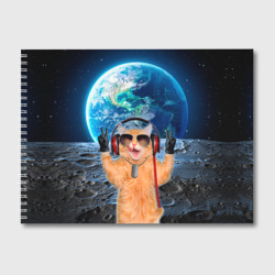 Альбом для рисования Кот на луне
