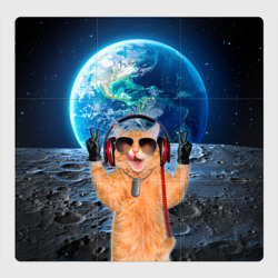 Магнитный плакат 3Х3 Кот на луне