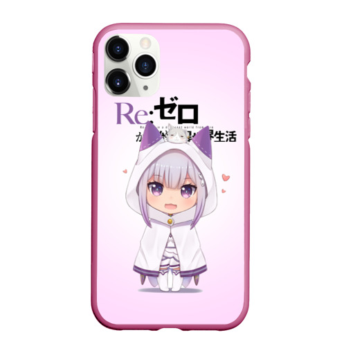 Чехол для iPhone 11 Pro Max матовый Re:Zero. Эмилия, цвет малиновый