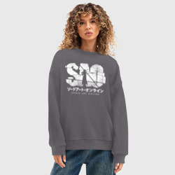 Женский свитшот oversize без начеса хлопок Мастера меча онлайн - фото 2