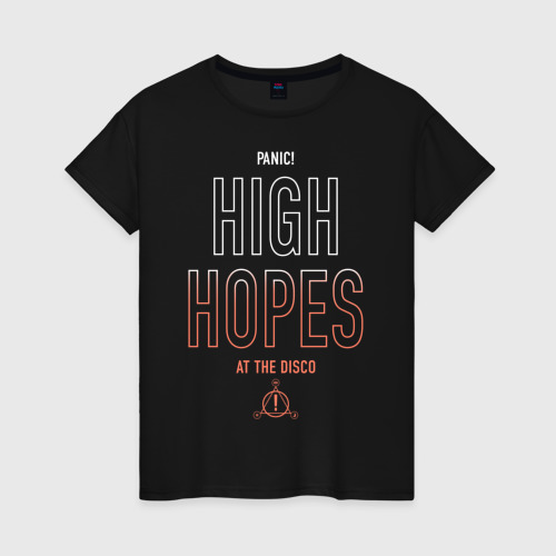 Женская футболка хлопок High hopes, цвет черный