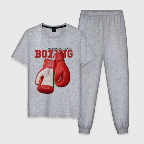 Мужская пижама хлопок National Team Boxing, цвет меланж