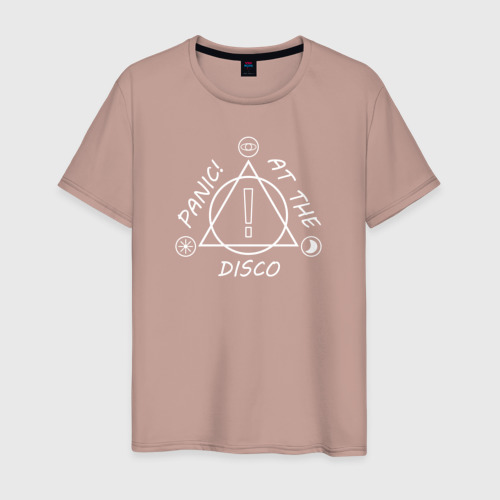Мужская футболка хлопок Panic! at the Disco, цвет пыльно-розовый