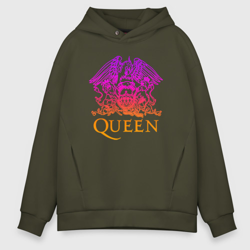 Мужское худи Oversize хлопок Queen, цвет хаки