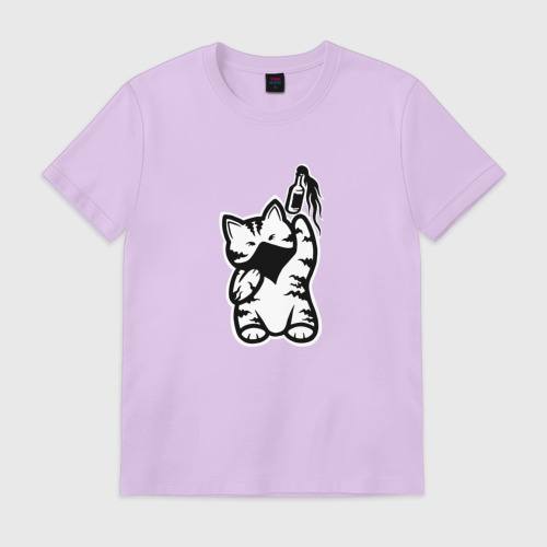 Мужская футболка хлопок Anarchist Cat Molotov Cocktail Фото 01 Мужская футболка хлопок Anarchist Cat Molotov Cocktail Фото 01