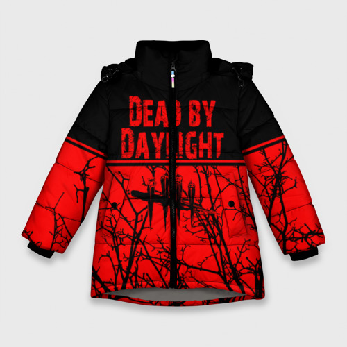 Зимняя куртка для девочек 3D Dead by Daylight, цвет светло-серый