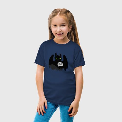 Детская футболка хлопок с принтом Toothless, вид сбоку #3