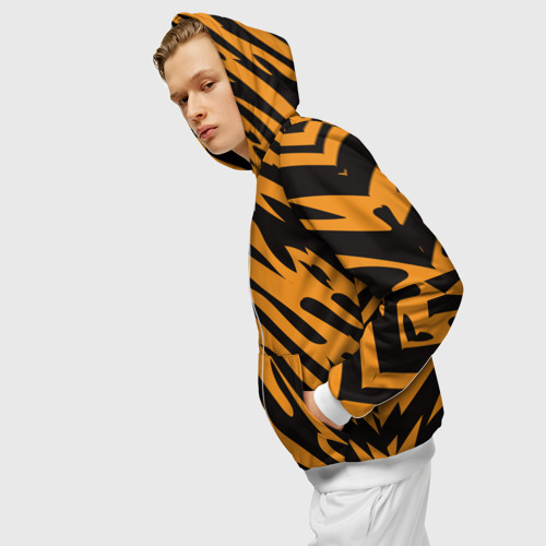 Мужская толстовка 3D на молнии Тигр, цвет белый - фото 5
