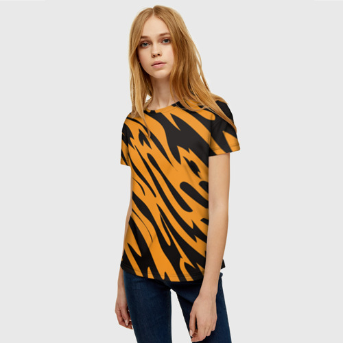 Женская футболка 3D Тигр, цвет 3D печать - фото 3