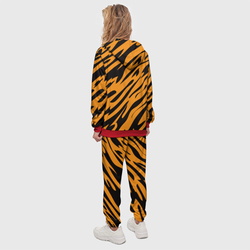 Женский костюм с толстовкой 3D Тигр, цвет красный - фото 4