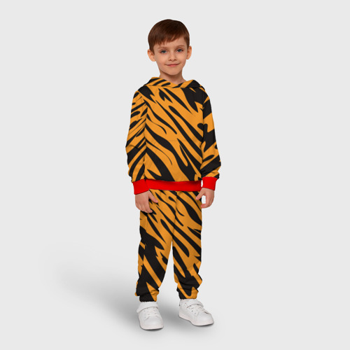 Детский костюм с толстовкой 3D Тигр, цвет красный - фото 3