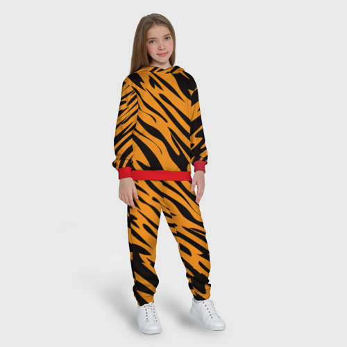 Детский костюм с толстовкой 3D Тигр, цвет красный - фото 5