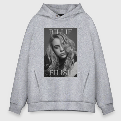 Мужское худи Oversize хлопок Billie Eilish, цвет меланж