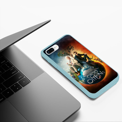 Чехол для iPhone 7Plus/8 Plus матовый Благие знамения, цвет мятный - фото 5