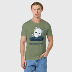 Мужская футболка хлопок Геймер котик с геймпадом - фото 2